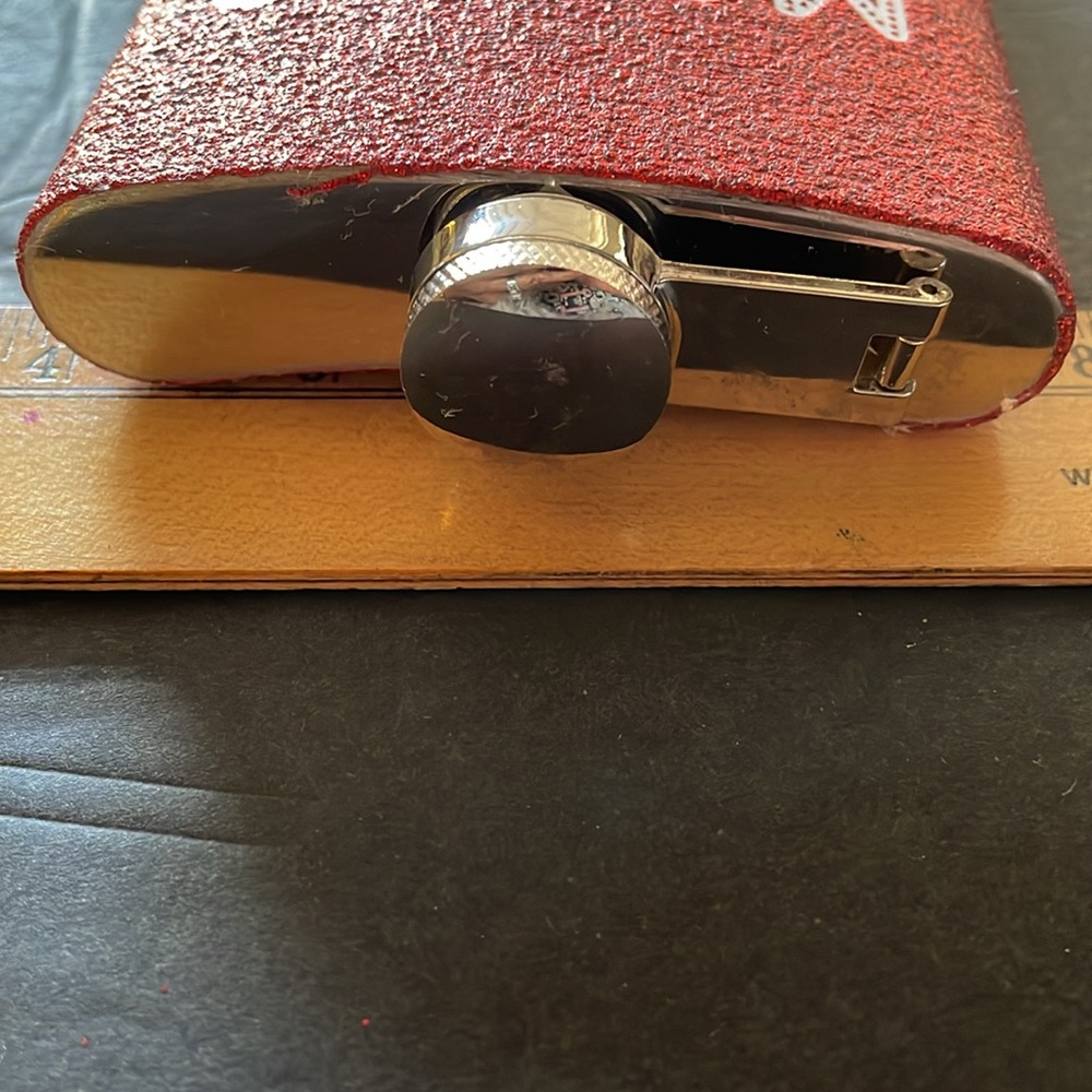 Christmas - Red Stainless Steel - 8 oz Flask - Picture 4 of 5